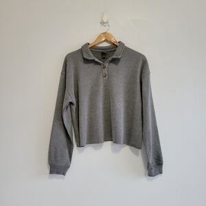 ☀️Wild Fable Cropped Gray Long Sleeve Top